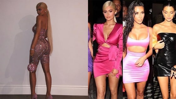 kylie jenner 21 birthday dress Kylie Jenner Hot Pink Allover Feathers Short 22nd Birthday Dress main image 0
