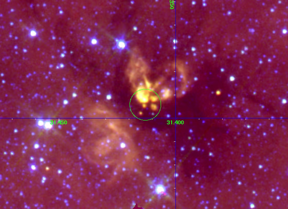 An team of scientists used a radio telescope in France to detect a type of sugar molecule in a massive star-forming region of space, some 26,000 light-years from Earth. 