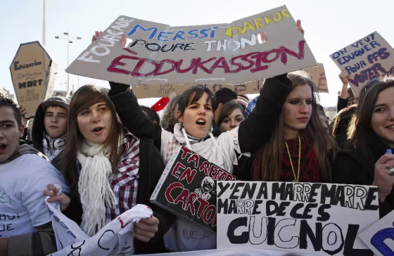 Image: French student protesters