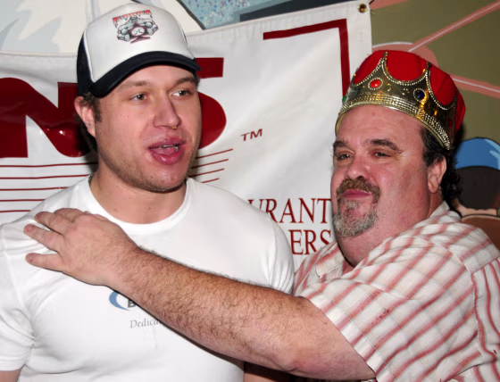 Image: Potato pancake eating contest winner Pete Czerwinski