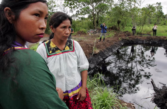 This pool of oil in Ecuador's Amazon is part of the legacy of drillling there.