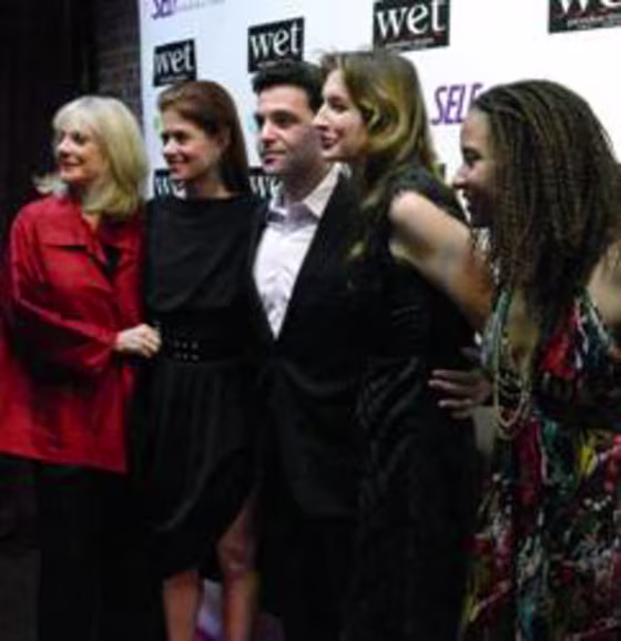 Image: Blythe Danner, Debra Messing, David Alan Basche, Alysia Reiner, and Tracie Thoms