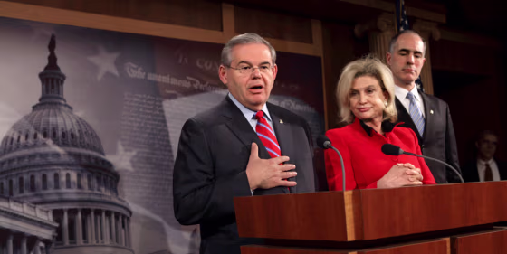 Image: Robert Menendez, Carolyn Maloney, Robert Casey