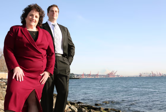 Image:  Alla Weinstein and her son Joshua Weinstein, Principle Power Inc.
