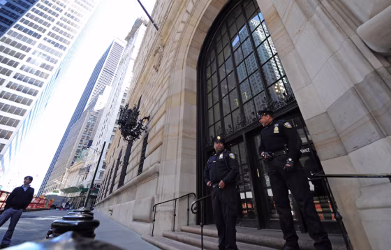 At the Federal Reserve Bank of New York, the guard was up both figuratively and in reality.