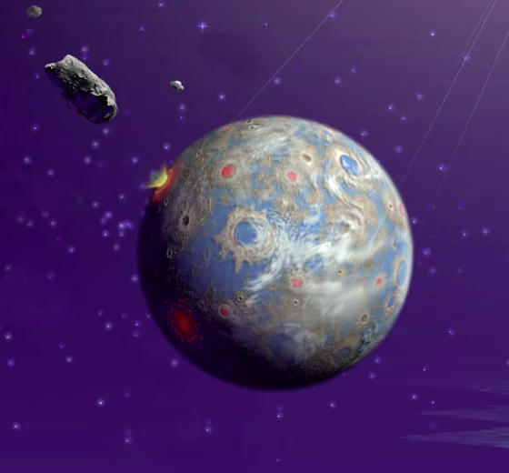 Image: Illustration of bombardment of Earth