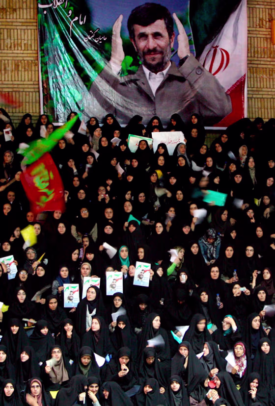 Iranian President Mahmoud Ahmadinejad  election campaign rally