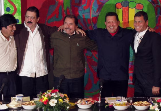 Image: Evo Morales, Manuel Zelaya, Daniel Ortega, Hugo Chavez, Rafael Correa