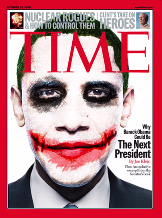A couple thousand&nbsp;users viewed&nbsp;the Obama Time magazine cover superimposed with the iconic “Joker” look from “The Dark Knight" posted on Flickr. 