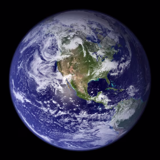 Image: A satellite view of Earth.