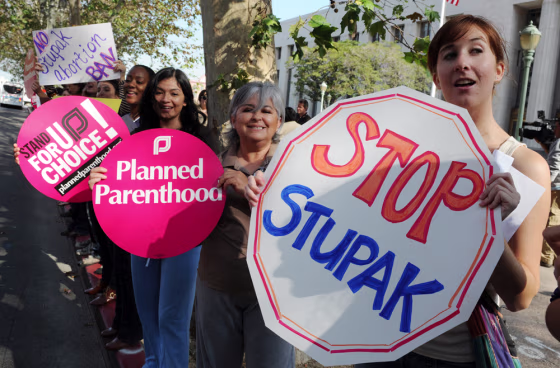 Image: Planned Parenthood women's rights group protests against the Stupak Ammendment