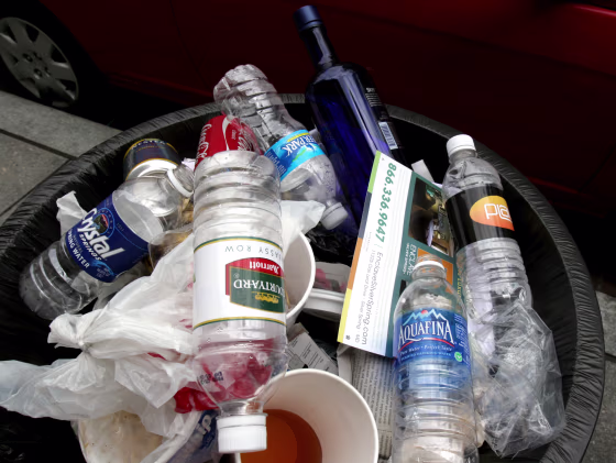 Image: Discarded water bottles