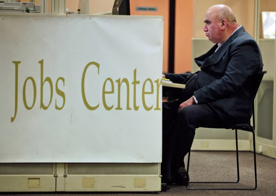 Image: Nick Ayrom looks for technology related jobs