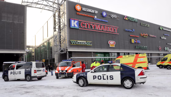Image: Police vehicles and ambulances are parked outside the Sello shopping centre