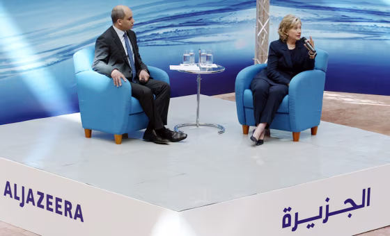 Image: Secretary of State Hillary Clinton in Doha