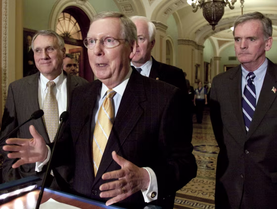 Image: Judd Gregg, John Cornyn, Mitch McConnell, Jon Kyl