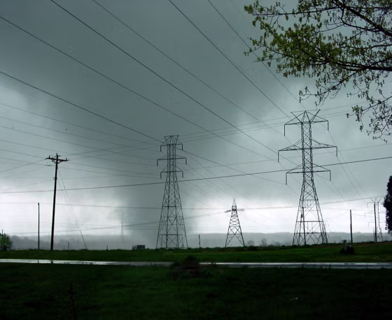 Image: A funnel cloud moves across the horizon near I-85 and Highway 50 in Linwood, N.C. on Sunday evening.