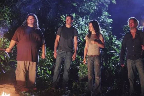 Image: Hurley, Jack, Kate and Josh on \"Lost\"