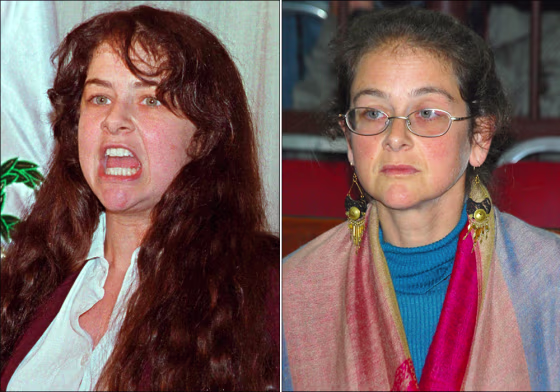 At left, Lori Berenson was presented to the press by Peruvian authorities in Lima in 1996. Right, Berenson in jail in 2010. 