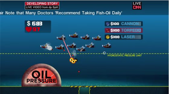 Dowloadable Xbox 360 game "Crisis in the Gulf" tasks players with stopping the spread of oil in the Gulf.