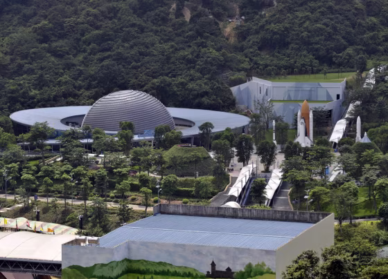 Image: A view of the space-themed amusement park Overseas Chinese Town East