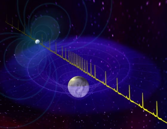 Image: Graphic of pulses from neutron star