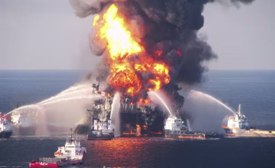 Image: File photo of the off shore oil rig Deepwater Horizon fire, off Louisiana