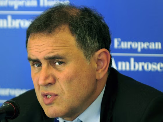 Image: US Economist Nouriel Roubini speaks to m