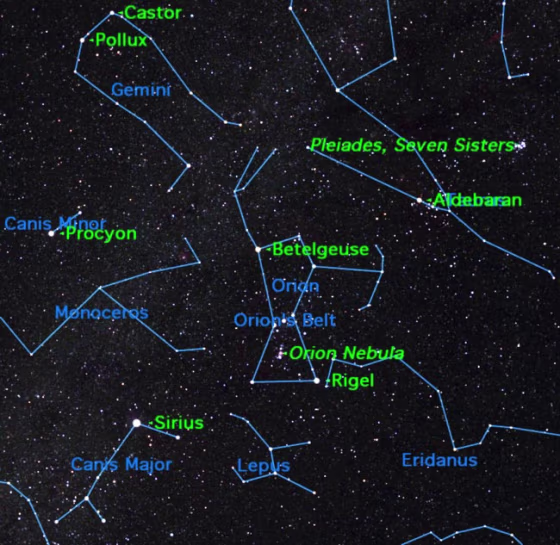 Image: Map of constellation Orion