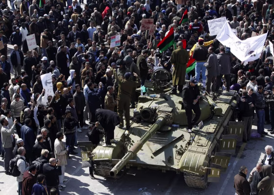 Image: Protesters in Zawiya