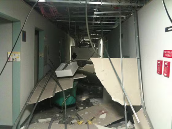 This photo shows some of the damage to Japan's Tsukuba Space Center —the main space center for the country's JAXA agency — from the 8.9-magnitude earthquake that struck on Friday.