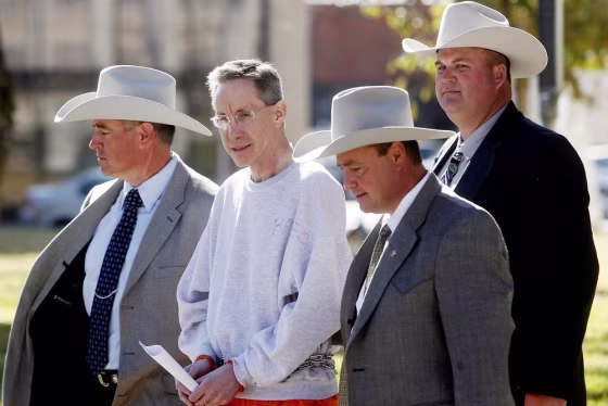 Image: Warren Jeffs, leader of the Fundamentalist Church of Jesus Christ of Latter Day Saints, walks out of the Tom Green County Courthouse Wednesday, Dec. 1, 2010, after his arraignment in San Angelo.