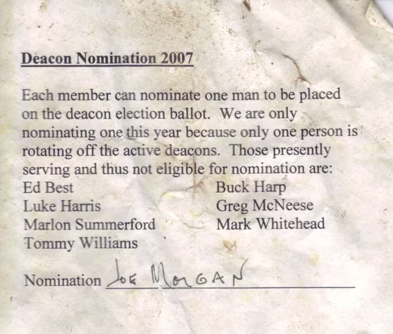 Image: Deacon letter