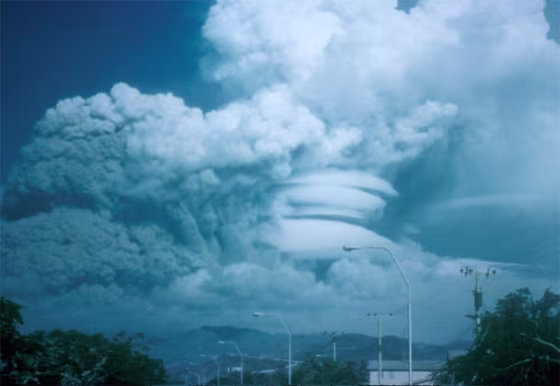 On June 15, 1991,&nbsp;Mount Pinatubo in the Philippines blew its top in the second-largest volcanic eruption of this century. The eruption caused high-speed avalanches of hot ash and gas (pyroclastic flows), giant mudflows (lahars), and a cloud of volcanic ash that spanned hundreds of miles across.