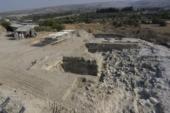 An overview of the excavation site in what was the ancient city of Bamboula, a Bronze Age city that was an important trading center for the Middle East, Egypt and Greece. 