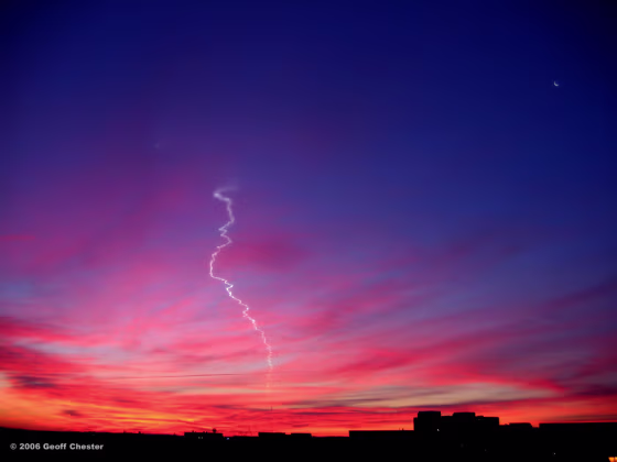 Image: A rocket launch on the Wallops Island in December 2006 leaves a wispy contrail in the sky.