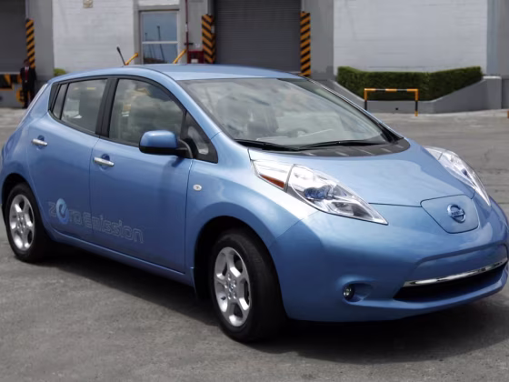 Image: A new Nissan Leaf electric car is presented to the media at the Nissan plant on the outskirts of Toluca near Mexico City