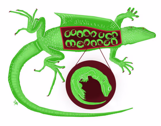 An ancient lizard fossil was found with 15 embryos preserved inside its belly.