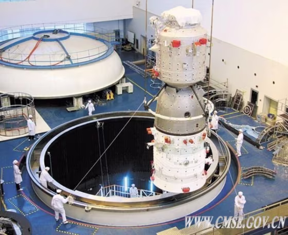 Shenzhou-8 undergoes testing in preparation for carrying out an unpiloted rendezvous and docking mission to the Tiangong-1 platform.