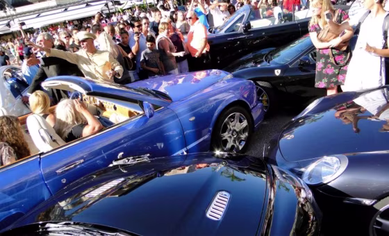 Image: A hapless driver crashed her Bentley into four other luxury cars in Monaco.