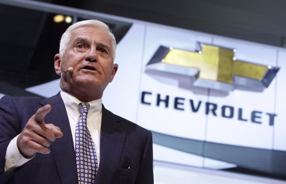 Image: General Motors Vice Chairman Bob Lutz addresses his speech at the Chevrolet exhibition stand at the 80th Geneva Car Show
