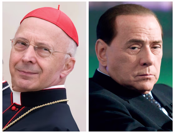 Image: Italian Bishop Angelo Bagnasco and Italian PM Berlusconi