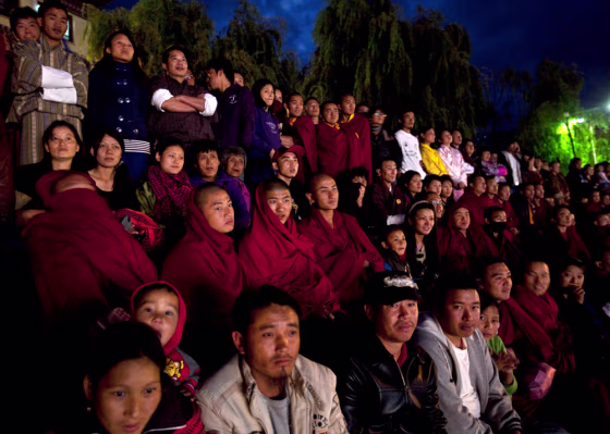 Image: Bhutanese watch a singing competition