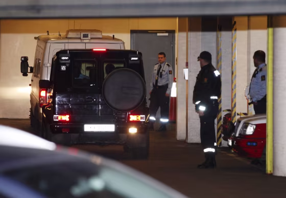 Image: Norwegian mass killer Anders Behring Breivik arrives at a court in Oslo on November 14