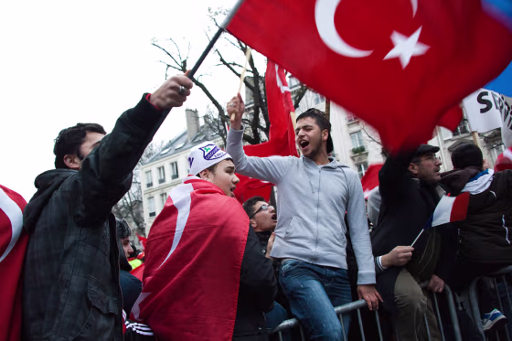 Image: Turkish demonstration in Paris.