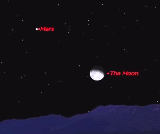 Image: Moon and Mars