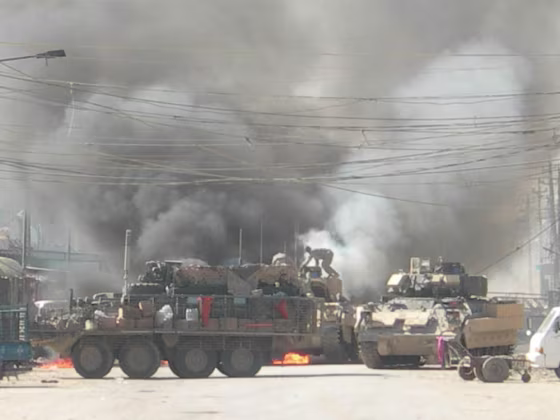 Image: Bradley Infantry Fighting Vehicle on fire