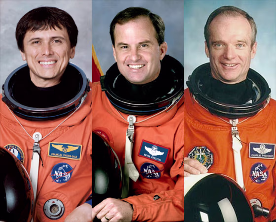 2012 Astronaut Hall of Fame inductees, from left to right: Franklin Chang-Diaz, Kevin Chilton and Charles Precourt.