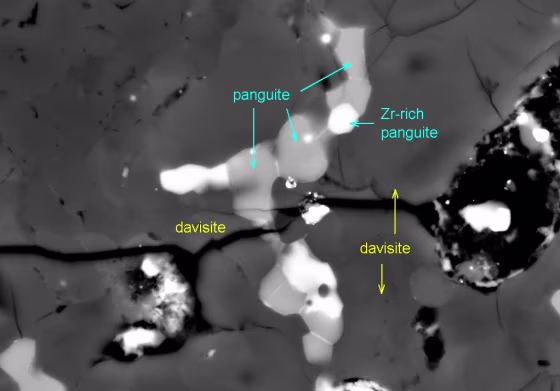Image: New mineral found in piece of Allende meteorite.