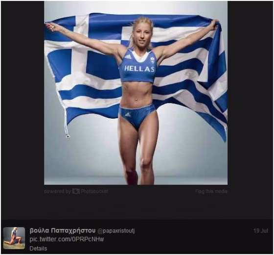 Greek Olympian Voula Papachristou was&nbsp; banned from competing in the games for violating the "Olympic spirit" in a&nbsp;Twitter post.